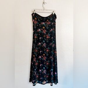 LuLaRoe Black Maxi Skirt with Multicolor Floral Print